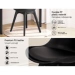 Artiss Dining Chairs Set of 4 Leather Plastic DSW Replica Black - Image 5