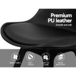 Artiss Dining Chairs Set of 4 Leather Plastic DSW Replica Black - Image 7