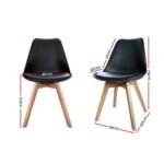 Artiss Dining Chairs Set of 4 Leather Plastic DSW Replica Wooden Black - Image 2
