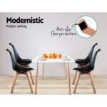 Artiss Dining Chairs Set of 4 Leather Plastic DSW Replica Wooden Black - Image 4