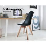 Artiss Dining Chairs Set of 4 Leather Plastic DSW Replica Wooden Black - Image 5