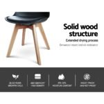 Artiss Dining Chairs Set of 4 Leather Plastic DSW Replica Wooden Black - Image 6
