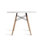 Artiss Dining Table Round White 4 Seater 100CM - Image 3