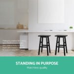 Artiss Bar Stools Kitchen Counter Stools Wooden Chairs Black x2 - Image 4