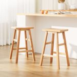 Artiss Bar Stools Kitchen Counter Stools Wooden Chairs Natural x2 - Image 8