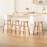 Artiss 4x Bar Stools Kitchen Chairs Wooden Nature - Image 7
