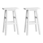 Artiss Bar Stools Kitchen Counter Stools Wooden Chairs White x2