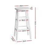 Artiss 4x Bar Stools Round Chairs Wooden White - Image 2