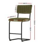 Artiss 2x Bar Stools Velvet Chairs Green - Image 2