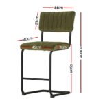 Artiss 4x Bar Stools Velvet Chairs Green - Image 2