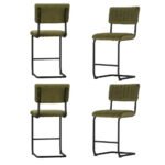 Artiss 4x Bar Stools Velvet Chairs Green - Image 7