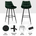 Artiss 4x Bar Stools Velvet Chairs Green - Image 5