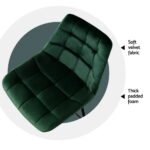 Artiss 4x Bar Stools Velvet Chairs Green - Image 6