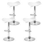 Artiss 4x Bar Stools Leather Gas Lift Chair White - Image 3