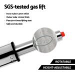 Artiss 2x Bar Stools Gas Lift Velvet Woven Backrest Ivory - Image 6