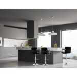 Artiss 4x Bar Stools Leather Gas Lift w/Armrest Black - Image 4