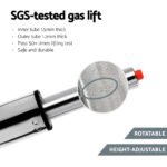 Artiss 4x Bar Stools Fabric Gas Lift w/Armrest Grey - Image 6