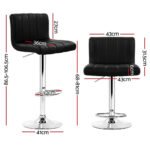 Artiss 4x Bar Stools Gas Lift Leather Black - Image 2