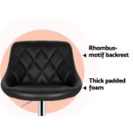 Artiss 4x Bar Stools Leather Padded Gas Lift Black - Image 5