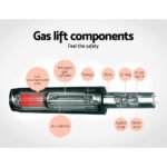 Artiss 2x Bar Stools Padded Leather Gas Lift Grey - Image 6