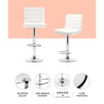 Artiss 4x Bar Stools Padded Leather Gas Lift White - Image 4