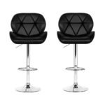 Artiss 2x Bar Stools Gas Lift Padded Leather Black - Image 3