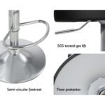 Artiss 4x Bar Stools PU Leather Gas Lift Black - Image 7