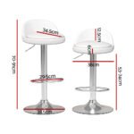 Artiss 4x Bar Stools PU Leather Gas Lift White - Image 2