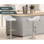 Artiss 4x Bar Stools PU Leather Gas Lift White - Image 4