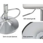 Artiss 4x Bar Stools PU Leather Gas Lift White - Image 6