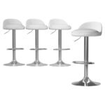 Artiss 4x Bar Stools PU Leather Gas Lift White - Image 7