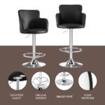 Artiss 1x Leather Bar Stools Swivel Adjustable Gas Lift PU Counter Chairs Black - Image 4