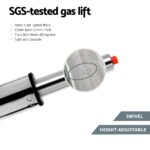 Artiss 1x Leather Bar Stools Swivel Adjustable Gas Lift PU Counter Chairs Black - Image 6