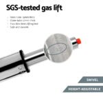 Artiss 2x Leather Bar Stools Swivel Adjustable Gas Lift PU Counter Chairs Black - Image 6