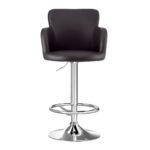 Artiss 2x Leather Bar Stools Swivel Adjustable Gas Lift PU Counter Chairs Brown - Image 3