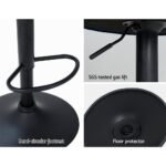 Artiss 2x Bar Stools Gas Lift Velvet Blue - Image 5