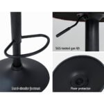 Artiss 2x Bar Stools Gas Lift Velvet Pink - Image 5