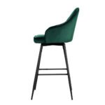Artiss 2x Bar Stools Velvet Swivel Metal Legs Green - Image 3