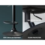 Artiss 2x Bar Stools Gas Lift Vintage Leather Black - Image 5