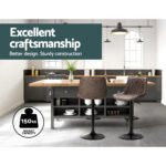 Artiss 2x Bar Stools Gas Lift Vintage Leather Brown - Image 7