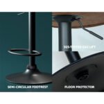 Artiss Bar Stools Kitchen Counter Stools Swivel Gas Lift Vintage Chairs Brown x2 - Image 5