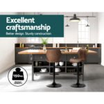 Artiss Bar Stools Kitchen Counter Stools Swivel Gas Lift Vintage Chairs Brown x2 - Image 7