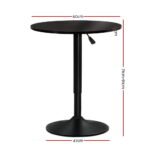 Artiss Bar Table Gas Lift Round Black - Image 2