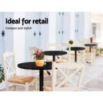 Artiss Bar Table Gas Lift Round Black - Image 5