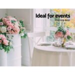 Artiss Bar Table Gas Lift Round Black - Image 6