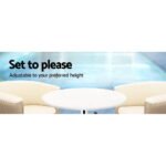 Artiss Bar Table Gas Lift Round White - Image 5