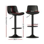 Artiss 4x Bar Stools Padded Seat Gas Lift Black - Image 2