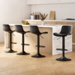 Artiss 4x Bar Stools Padded Seat Gas Lift Black - Image 7