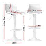 4x Artiss Bar Stools Kitchen Swivel Gas Lift Stool Leather Dining Chairs White - Image 2