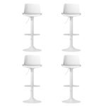 4x Artiss Bar Stools Kitchen Swivel Gas Lift Stool Leather Dining Chairs White - Image 3